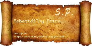 Sebestény Petra névjegykártya