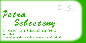 petra sebesteny business card